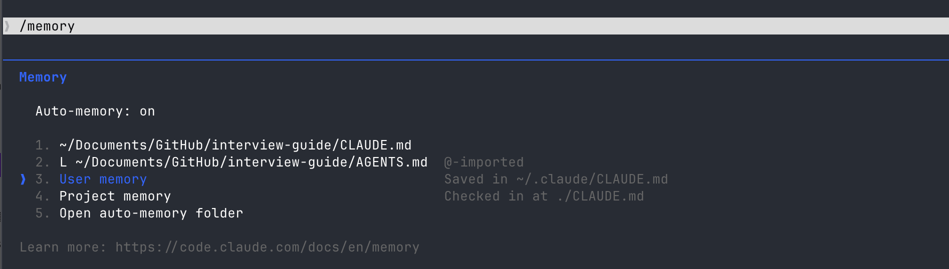 Claude Code  /memory